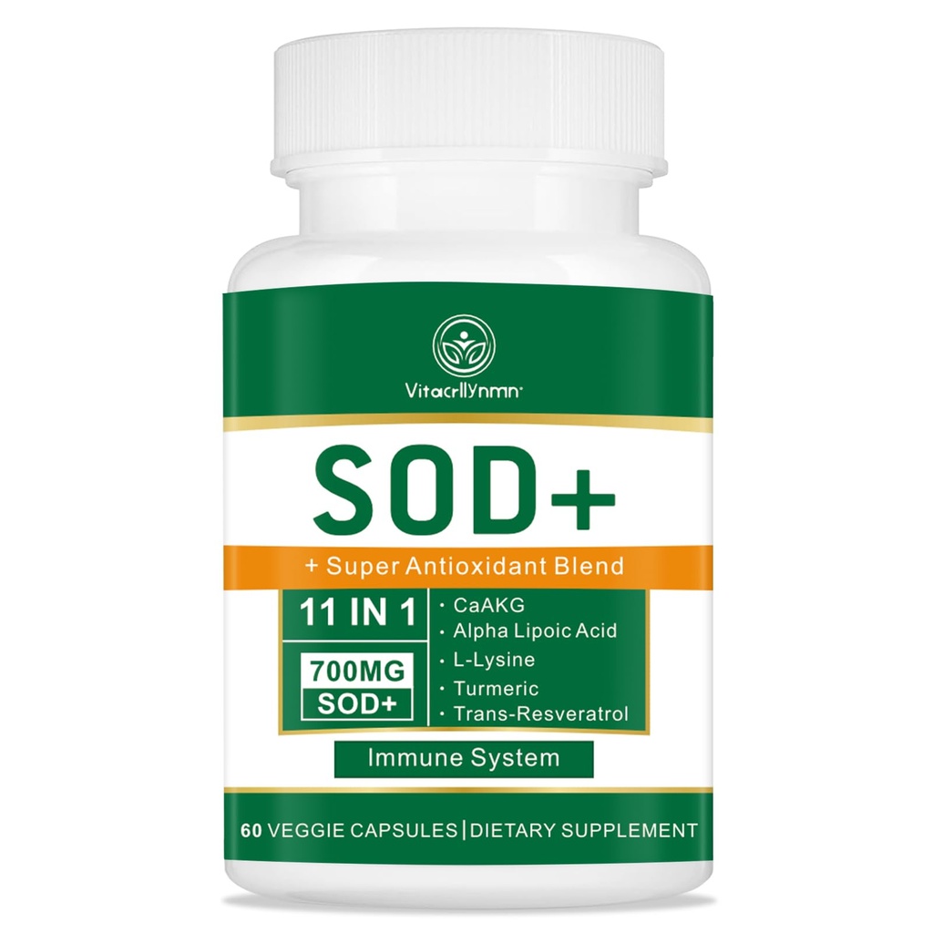 700MG Sod Superoxide Dismutase תוסף - High Potency Antioxidant תוסף לבריאות סלולרי - 60 קפסולות