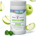 Magnesium Citrate Gummies - Sugar-Free, טבעוני ו- non-GMO לשינה טובה יותר ורגיעה - No Sugar אלכוהול - תוספת מגנזיום למבוגרים, בני נוער וילדים - Apple ירוק - 240 צ'אדות