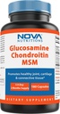נובה Nutritions Triple Strength Glucosamine Chondroitin MSM 2600 מ"ג / קפסולות משרת, תומך חדש משותף, קרטליג ו- Connective Tissue - מקדם נוחות משותפת וגמישות 180 הרוזן הרוזן