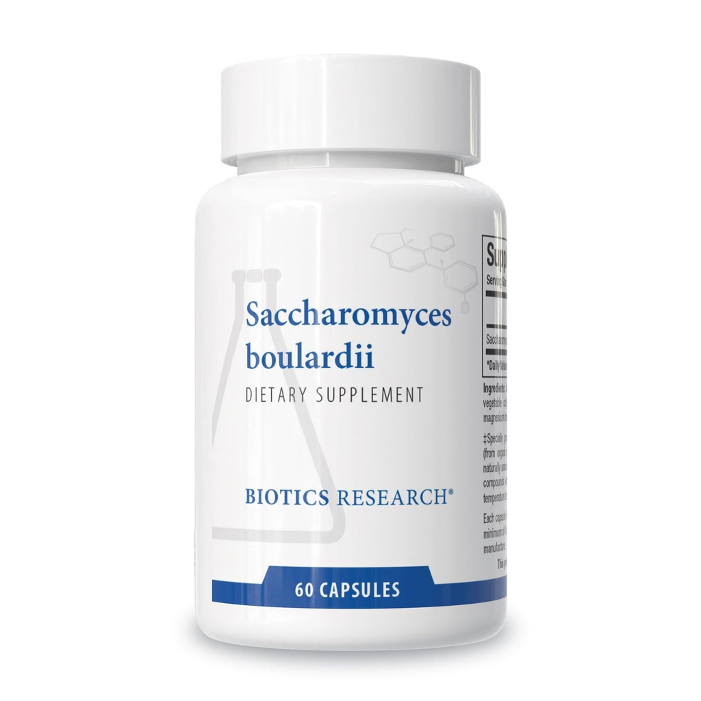 Biotics Research Saccharomyces boulardii Probiotics תוסף - 235 מ"ג / משרת תמיכה GI בריאות Microbial Balance, Immune & Pathway Responses - חלב חינם, טמפרטורה לוח - 60 קפסולות