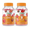 Lifeable Zinc Kids + B Complex Kids, Gummies Bundle - Great Tasting, ויטמין תוסף, Gluten Free, GMO חינם, Chewable Gummymy