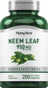 Piping Rock Neem Leaf קפסולות | 950 מ"ג | 200 גלולות צמחיות | Herb לחלץ תוסף | Azadirachta Indica | Non-GMO, Gluten Free Free