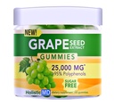 Grape Seed Extractmies | Grape Seed Oil 25,000 מ"ג 50x מקורי > 95% פוליפנולים | #1 Grape Seed Gummies בארה"ב | סוכר חינם טבעוני | Grape Flavor 60 ct
