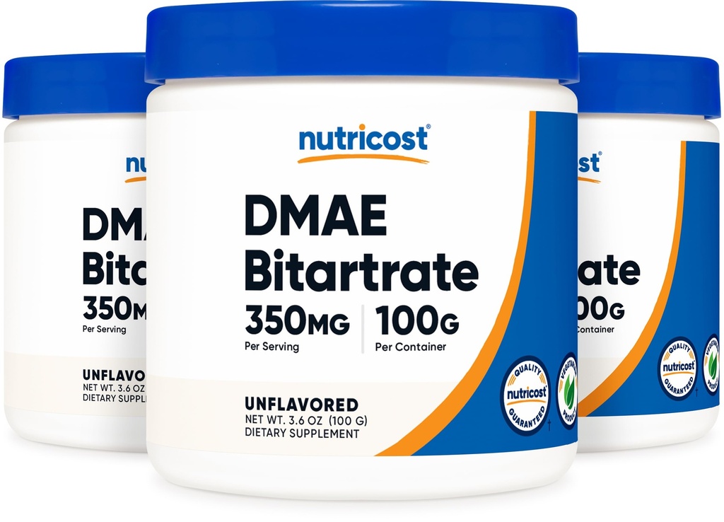 חומצה טהורה DMAE-Bitartrate אבקת 100G (3 בקבוקים)
