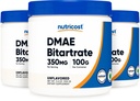 חומצה טהורה DMAE-Bitartrate אבקת 100G (3 בקבוקים)