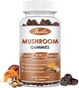 אורגני Mushroom חניכיים 10 בלגן - Mushroom Complex - Immune Support, Energy - תוסף Mushroom עבור גברים ונשים, 60 חניכיים