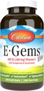 קרלסון - E-Gems Elite, 400 IU ויטמין E עם Tocopherols & Tocotrienols, ויטמין E כמוסות, Heart Health & Optimal, Antioxidant, ויטמין E תוסף, 240 Softgels