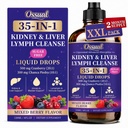 35-in-1 Kidney and Liver Cleanse Detox & Repair Drops – Liposomal Lymphatic Drainage with Cranberry, Milk Thistle & Chanca Piedra – Urinary Tract & Liver Support, Vegan, Mixed Berry Flavor