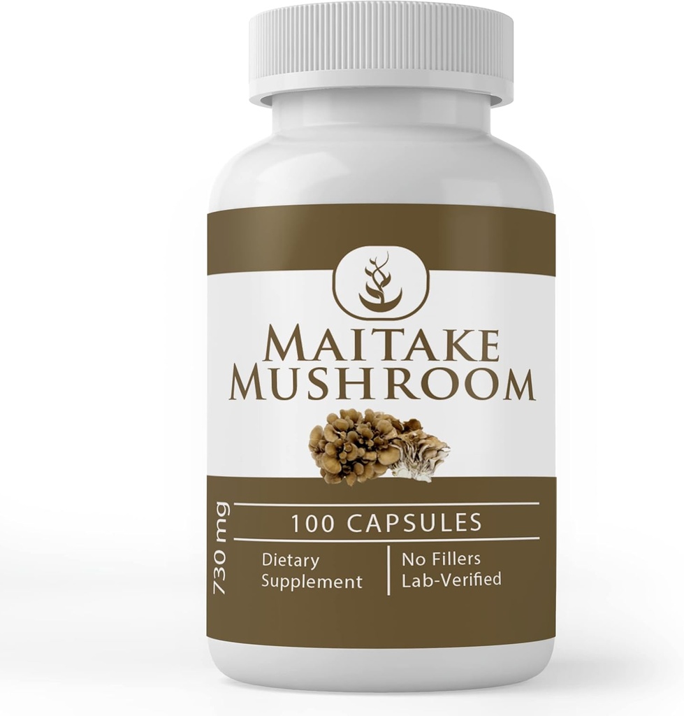 Pure Original Ingredients Maitake Mushroom, (100 קפסולות) תמיד טהור, לא תוספות או מילויים, מעבדה מאומתת