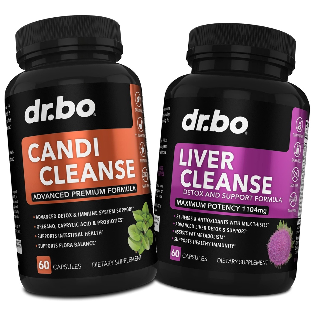 Candi Liverנקה תוספת תמיכה - Balance Control Probiotic Complex Cleanser for Women & Men - Oral Herbal Oregano & Caprylic Acid קפסולות, Gallbladder Care כמוסות & Milk Thistle Dandelion