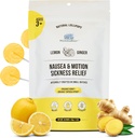 MommaBear Nausea & Motion Diseaseness Lollipops - Non-GMO לימון & הג'ינג'ר ממתקים עבור נוזה - אורגני Lollipops עבור ילדים 3 & נשים בהריון כדי להקל על קשיות - חסם חזק עבור Freshness (10 Pack)