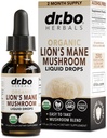Lions Mane Mushroom טיפות - אורגני אריה Mane Mushroom נוזל Tincture for Focus, Fog Brain Health תוספי מזון - טבעוני צמחי ננוטרופי אריות נוזל לחלץ 1oz