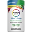Rainbow Light Multivitamin for Men, ויטמין C, D & Zinc, Probiotics, Men's One Multivitamin מספק תמיכה עתירת בטיחות גבוהה, Non-GMO, Vegetarian, 30 טבליות