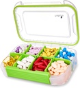 Fullicon Large Pill מארגנת עם 8 השוואתיות, Moisture Proof Travel Pill Box with Removable Divider, Daily Pill Container with Lables, Pill Case for ויטמין, שמן דגים, תוסף (Clear Green)