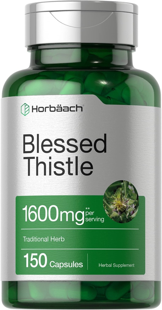 Horbaach mor Thistle קפסולות 1600 מ"ג | 150 Count | Max Potency | Non-GMO, Gluten Free Herb תוסף