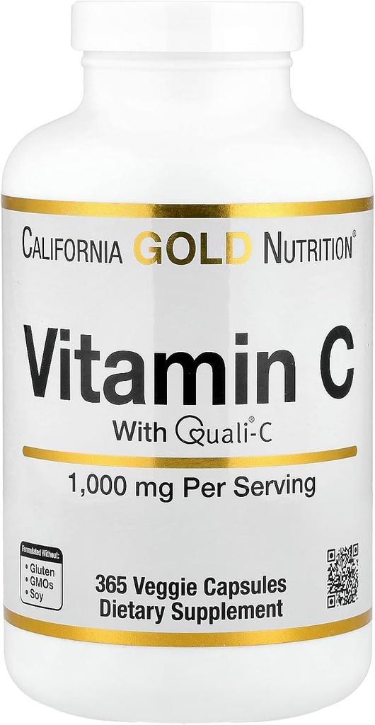 Lake Avenue ויטמין C תוסף תזונה - כולל Quali-C Ascorbic Acid - Immune Support - מקדם תגובה חיסונית בריאה - טבעוני ידידותי - Gluten Free, non-GMO - 1,000 מ"ג - 365 Veggie