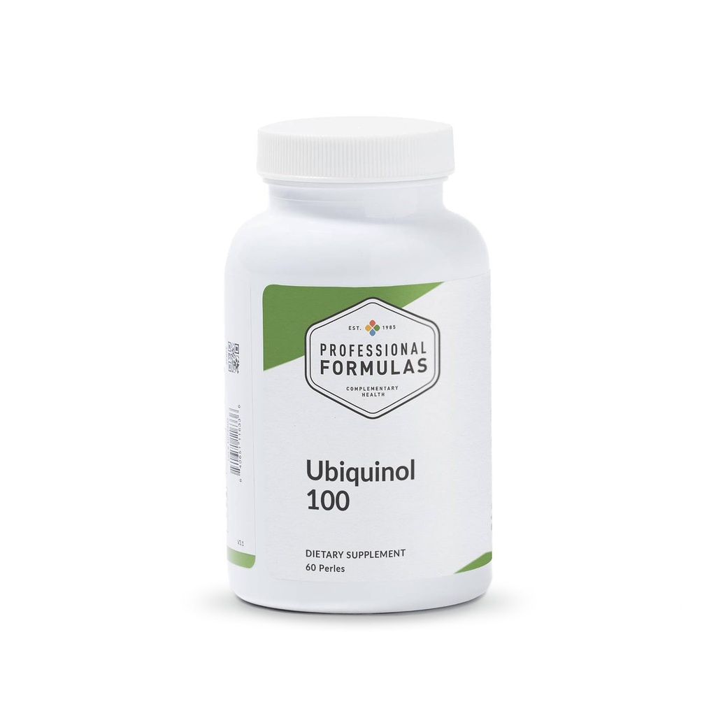 Professional Formulas Ubiquinol 100 - Kaneka Ubiquinol, Active antioxidant Form of coenzyme Q10 to Support maintaining Healthy Immune and Circulatory Systems - Gluten Free, 60 Perles, Orange