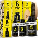 Beard Club Premium Beard Growth Kit - growth Oil, ויטמינים, ויטמין Spray & Boar Bristle Brush - Gift Set
