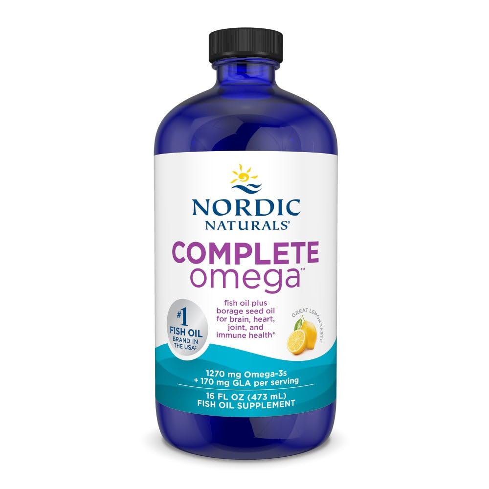 Nordic Naturals Complete אומגה, Lemon Flavor - 16 oz - 1270 מ"ג אומגה 3 - EPA & DHA עם תוספת GLA - עור בריא, קוגניציה, Mood חיובי - Non-GMO - 96 משרתים