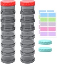 2 Pack 7 Day Pill Productionser Case Stackable Weekly Supplements Pills Holder Dispenser Large Translucent Black עם תוספת Lid