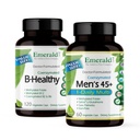 EMERALD LABS Bundle עם B בריא (120 Veg Caps) & Men's 45+ 1-Daily (60 Veg Caps) - ויטמין B מורכב עם ויטמין B ספקטרום מלא - Multivitamin של גברים עם CoQ10, Lycopene & More