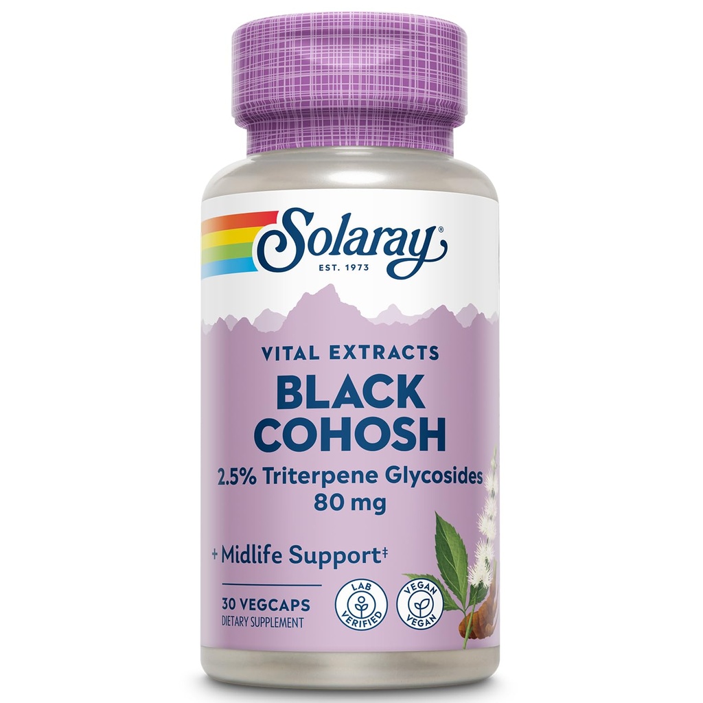 SOLAרי שחור Cohosh שורש לחלץ 80 מ"ג | One Daily Womens Health & Menopause תוסף תמיכה