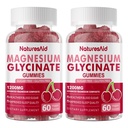 Magnesium Glycinate Gummies 1000mg - סוכר חינם Magnesium Potassium תוספת עם ויטמין D, B6, CoQ10 עבור Calm Mood & Sleep Support - 120 חניכיים צ'רי -2 Pack.