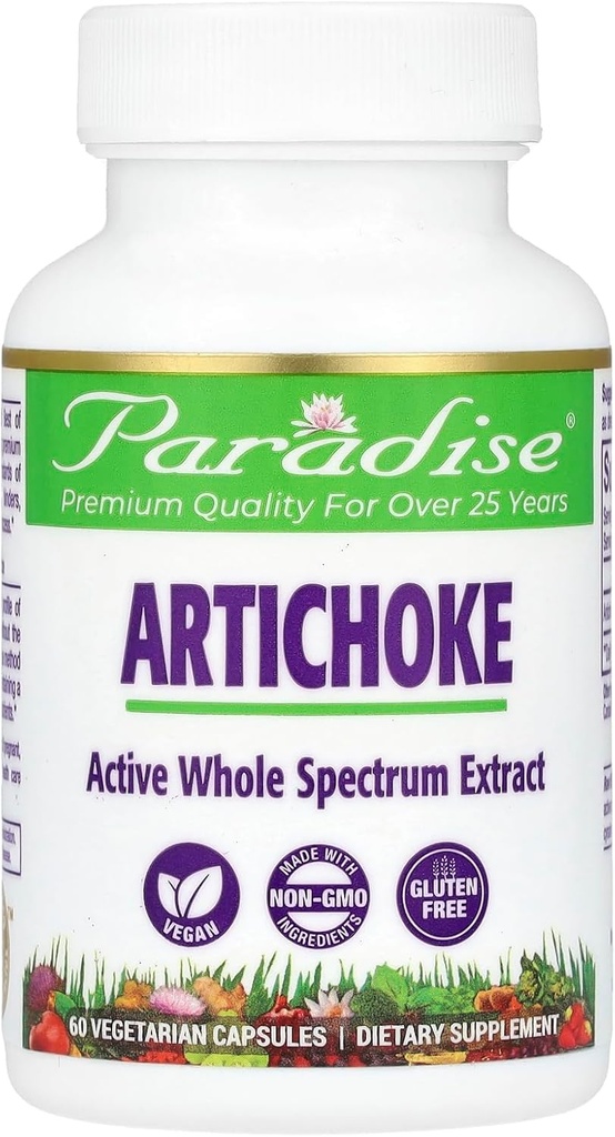 Paradise Herbs Artichoke, 60 קפסולות צמחוניות (250 מ"ג לקפסולה)