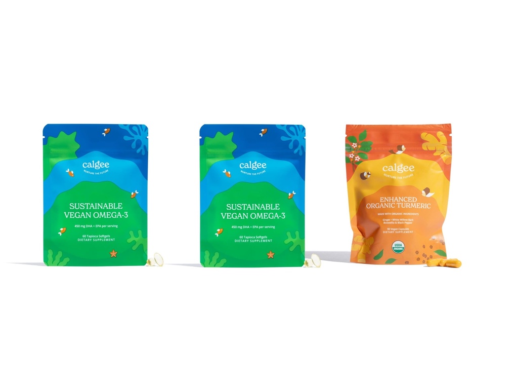 Vegan Omega-3 2-Pack + USDA Organic Turmeric