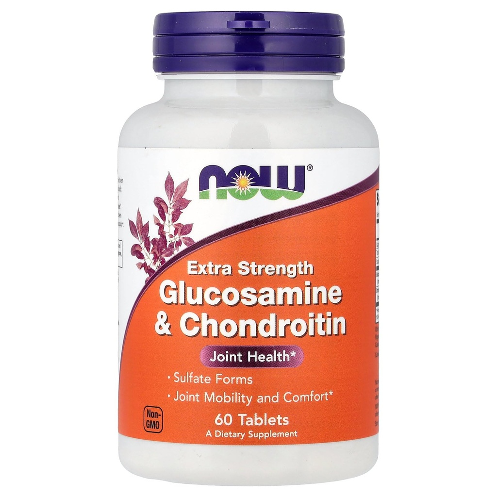 Now Foods תוספת חיזוק Glucosamine & Chondroitin, 60 טבליות
