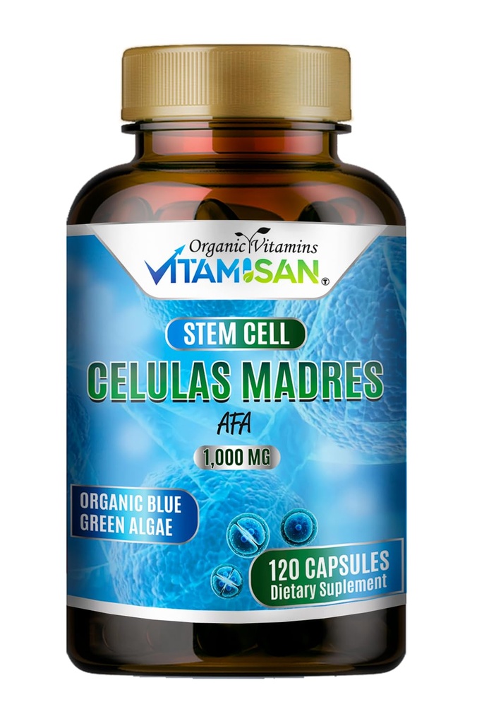 Celulas Madres AFA Stem Natural Cell 120 קפסולות 1000 מ"ג כחול Algae non GMO Gluten חינם Aphanizomenon Flos-aquae סלולה המונחים: