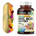BIO KRAUTER Uric Acid תומך קפסולות 1200 מ"ג בלגן - 100 Count - תוספי Kidney ו-Tart Cherry 10:1 Extract - חלב Thistle & Turmeric Extract - טבעוני טבעוני