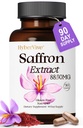 תוספי Saffron 88.5MG | 90 קפסולות טבעוניות, Happy Saffron Extract for Mood Energy Eye Focus Support for Women & Men, 100% Pure Ingredients, Made in USA, Non-GMO & Gluten-Free-Free