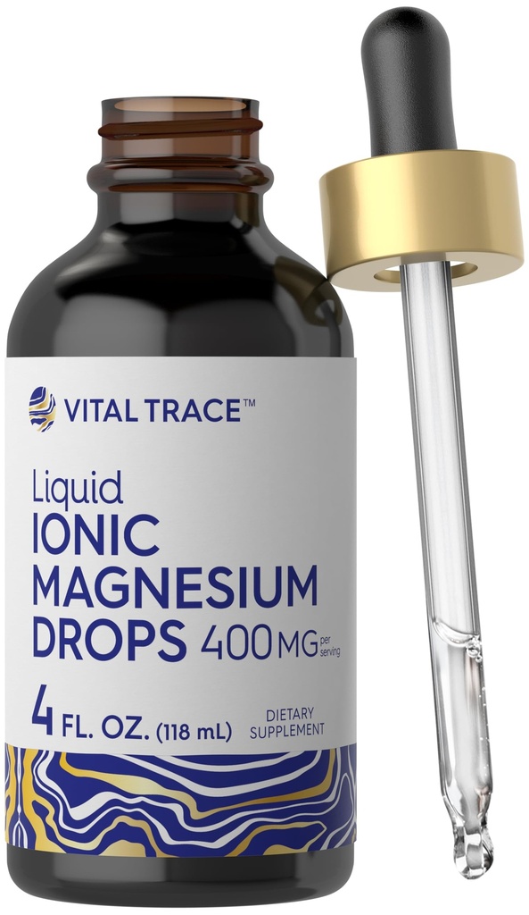 Karlyle Ionic Magnesium נוזל מורכב | 400 מ"ג | 4 fl oz | Vegetarian Drops | Non-GMO & Gluten Free Supplement