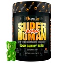 ALPHA LION Superhuman Burn - 2 מתוך 1 Metabolism Booster Pre Workout and Thermogenic Fat Burner for Men - Appetite Suppressant and Weight Supplement (21 משרתים, Sour Gummy Bear)