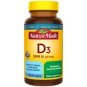 הטבע עשה ויטמין D3 1000 IU (25 mcg), ויטמין D עבור העצם, שיניים, שריר ותמיכה בריאות החיסון, 100 Softgels, 100 יום אספקה