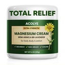 Total Relief Magnesium Cream with Arnica: Extra Strength Topical Magnesium Cream for Muscles, Joints & Legs | Magnesium Chloride with MSM, B6 - Fast Absorbing & Non-Greasy - Cruelty Free - 4 OZ