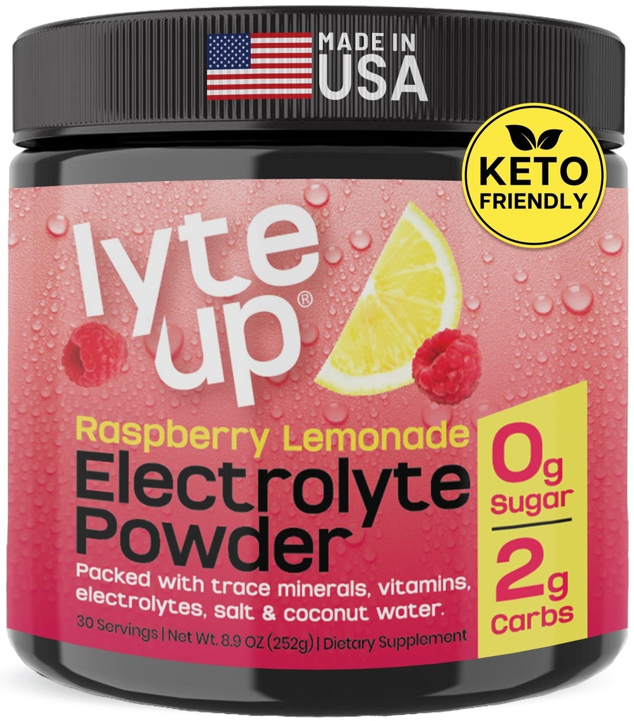 אבקת Acana Keto Electrolytes No Sugar - Zero Carb & Zero Calorie Electrolyte drink Mix - סוכר חינם אלקטרוליטים עבור אבקת הידרה - Fasting Electrolytes Lemonade Flavor