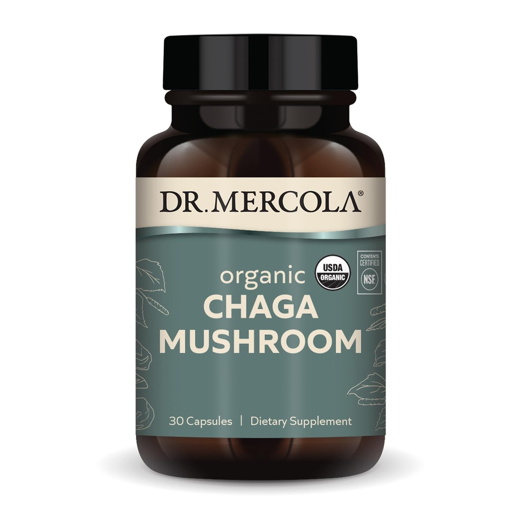 ד"ר מריקולה אורגני Chaga Mushroom, 30 משרתים (30 טבליות), תוספי תזונה, תומך בתפקוד Immune בריא, non-GMO, USDA אורגני, NSF תכנים מוסמכים
