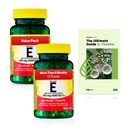 Spring Valley ויטמין E Heart Health Dietary Supplementgels, 180 מ"ג (400 IU), 200 Count, 2-Pack + בלעדי VitaMax ויטמין Guide (3 פריטים)