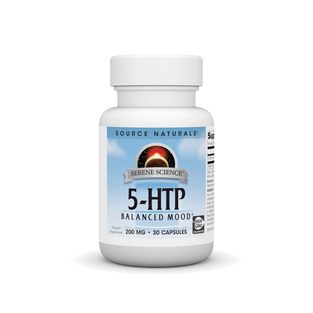 מקורות טבעיים Serene Science 5HTP, non-GMO Dietary Supplement, 200 מ"ג - 30 קפסולות