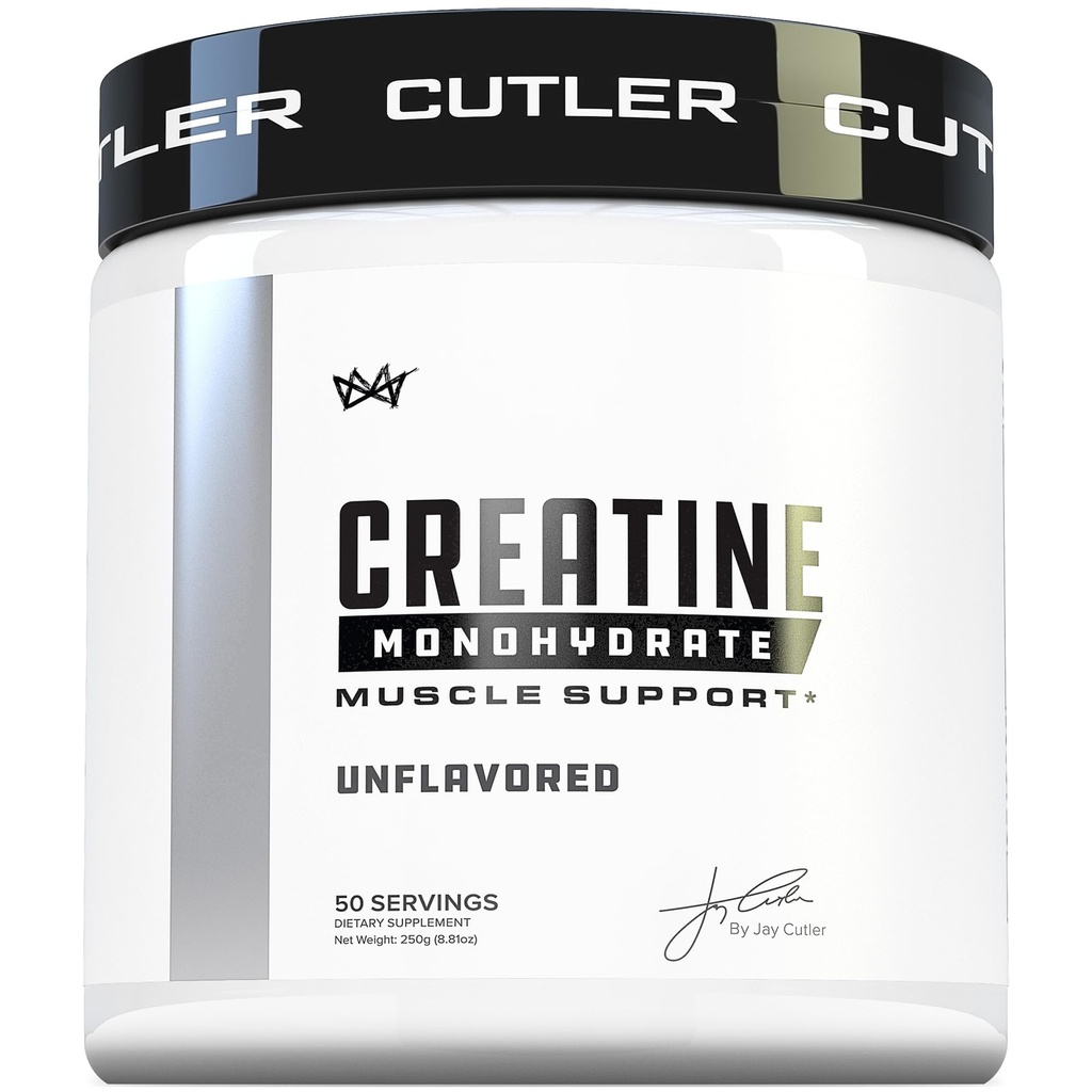 Cutler Nutrition Pure Creatine Monohydrate - 5g Per משרת 50 משרתים - Premium שריר בונה מגביר את ביצועי כוח ההתאוששות - Unflavored for Easy Mixing