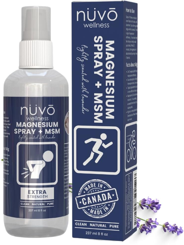 Nuvo Wellness Magnesium Spray with MSM - כוח נוסף - Light Lavender Scent - 12oz
