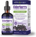 הנוזלים האורגניים של Nature's Organic Elderberry Syrup Sugar Free | Immune Support for Kids and Adults