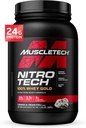 אבקת חלבון שרירית Whey, Nitro-Tech Whey Gold אבקת חלבון, חלבון Whey חלבון Isolate Smoothie Mix, אבקת חלבון עבור נשים וגברים , קובצי Cookie ו Cream, 2 lb (28 משרתים) - החבילה עשויה להשתנות עשוי להשתנות
