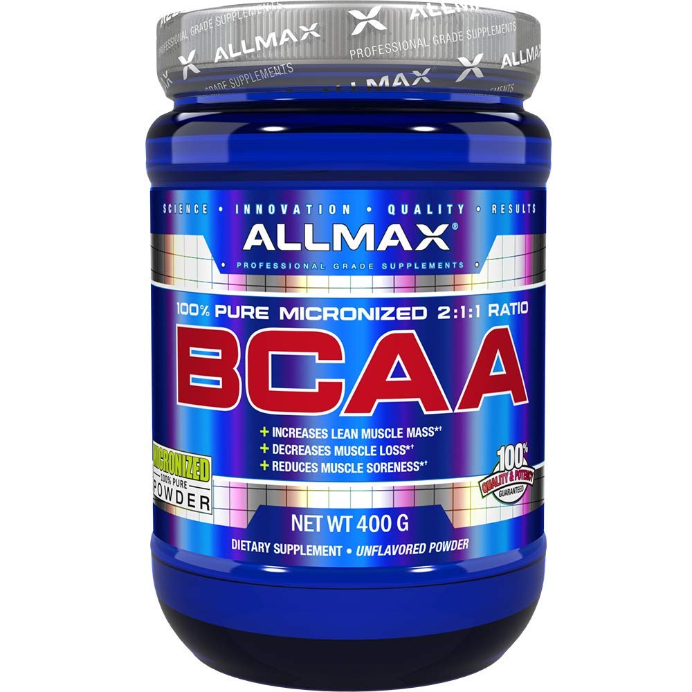 AllMAX Essentials BCAA, Unflavored - 400 גרם מיידי 2:1 אבקה - מסייע להגדיל את מסת השרירים ולהפחית את Soreness - Gluten & Soy חינם - 80 משרתים