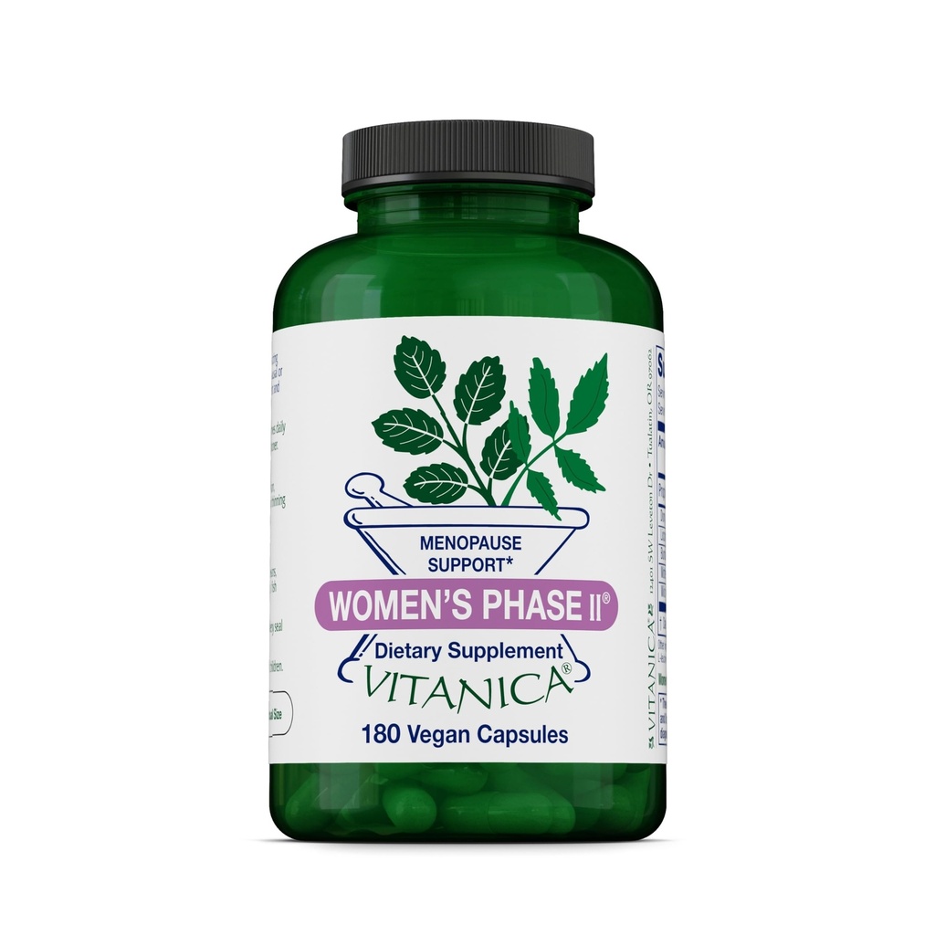 Vitanica Women's Phase II, Menopause Support, Vegan, 180 Capsules