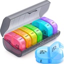 מארגנת גלולות שבועיות 2 פעמים ביום, ZIKEE AM PM Box with 7 Detachable Pill Case, BPA-Free & Portable 7 Day Pill מארגנת עם אחסון גדול כדי להחזיק תרופות, ויטמינים ושמן דגים