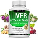 Liver ניקוי Detox & תיקון פורמולה Liver Detox תוסף - חלב עם Dandelion, Artichoke, Turmeric, Beet Root, Turmeric & More for Natural Herbal ניקויsing non-gmo טבעוני 60 קפסולות