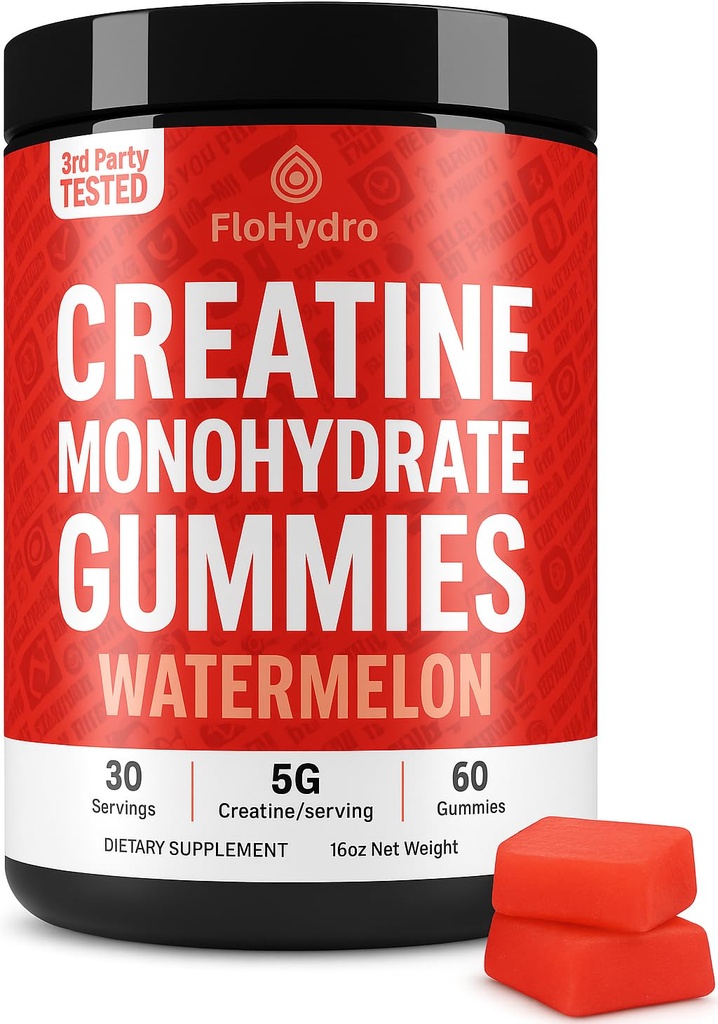 Creatine Gummies | 3rd-Party Lab Tested in the USA | Zero Sugar | 5g Creatine per Serving | 30 Servings | Clean Ingredients